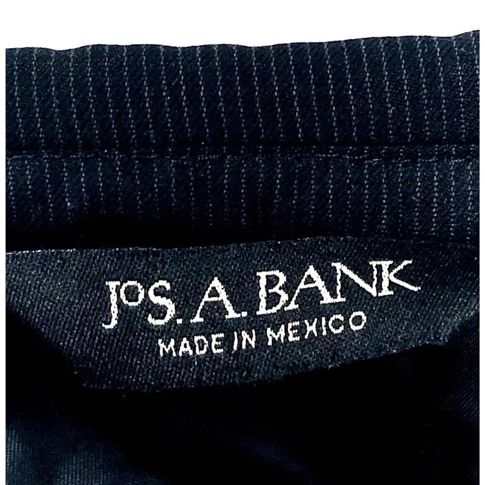 Jos A Bank Signature Chalk Stripe Sport Coat Wool Black 42 Academia Preppy